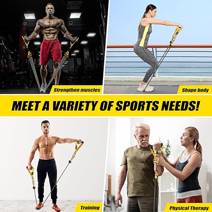 Heavy Resistance Bands for Working Out, 350lbs/450lbs Exercise Bands with Handles, Workout Bands Set for Men, Fitness Weight Bands for Muscle Strength Training, Stretching, Slim, Home Gym Equipment - Bloomnest