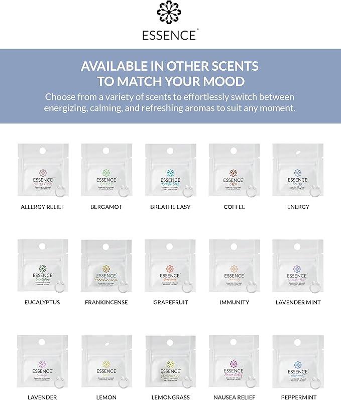 Essence Wearable Aromatherapy Nasal Diffuser – Energy Blend Essential Oil Nose Ring – Personal Scent Clip for Travel, Work & Everyday Use – Made in USA - Bloomnest