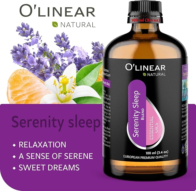 Natural Calm Serenity Sleep Essential Oil Blend - Pure Aromatherapy Oils for Dream and Relaxation, Perfect for Diffuser - Lavender, Orange, Sage and Neroli Essential Oils - Long Lasting Sleep Support - Bloomnest