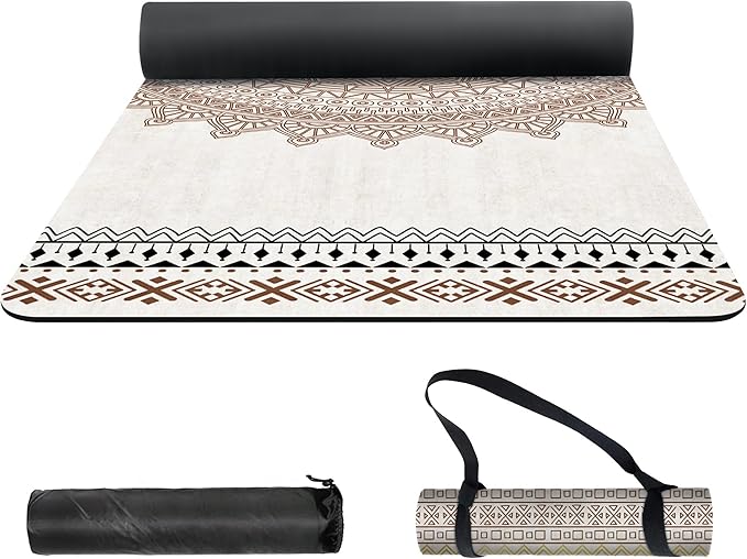 nuveti Yoga Mat Print Extra Thick TPE Non Slip Fitness Exercise Mat with Carrying Bag,72"x24" Extra Thick 6MM Exercise & Workout Mat for Yoga, Pilates Fitness and Floor Exercises - Bloomnest