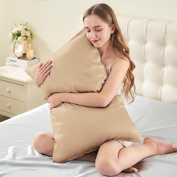 INFIIXSO Mulberry Silk Pillow Case King Size, Silk Pillowcase with Hidden Zipper 20"x36", Extraordinary Smooth and Soft Pillow Cases for Hair and Skin(Champagne, 1 Pack) - Bloomnest
