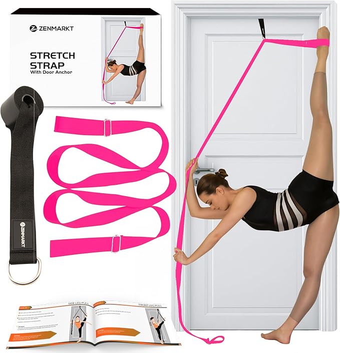 Stretching Strap With Door Anchor - Stretching Equipment to Improve Legs Flexibility - Splits Trainer For Home Ideal In Ballet, Dance, Cheerleading, Taekwondo, Yoga, Pole Dancing & Gymnastics - Bloomnest