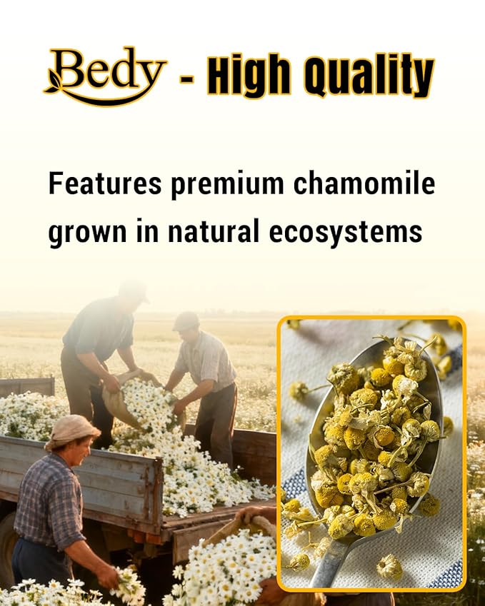 Bedy Chamomile Tea Relaxing & Calming, 120 Teabags Individually Wrapped Herbal Tea, Non-GMO, Caffeine Free - Bloomnest