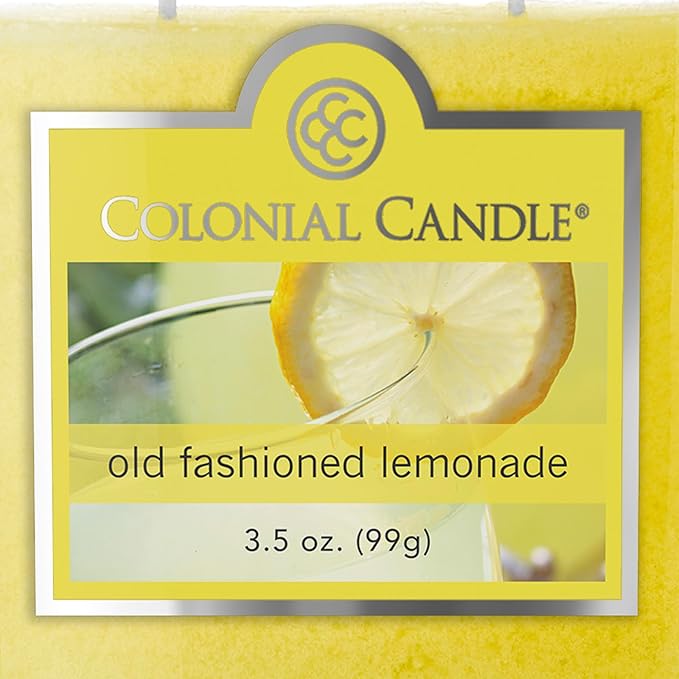 Colonial Candle Old Fashioned Lemonade Jar Candle, 2 Wick, 3.5 oz, Mottled Wax Candle - Bloomnest