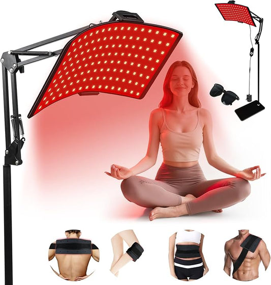 Red Light Therapy for Body & Face with Quick Clip, Infrared Light Therapy Lamp with Adjustable Stand, 660nm & 850nm Red Light Therapy Panel for Waist Knee, Muscle Recovery Bloomnest