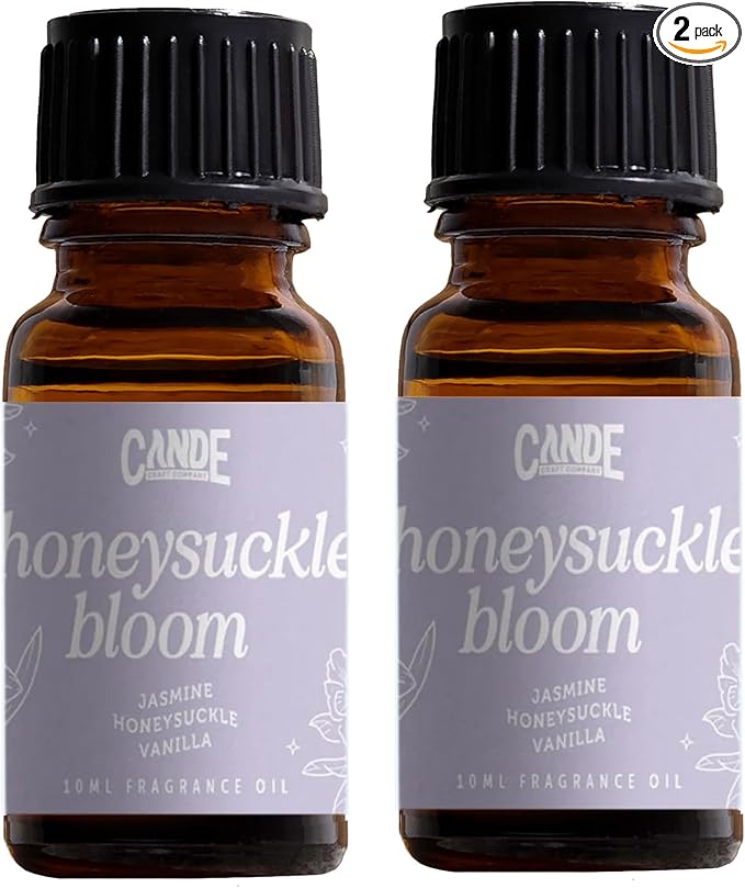 CANDECraftCo Premium Fragrance Oil – Diffuser Oils Fragrances Scented for Home, Candle Soap Making Supplies, Aromatherapy Blends for House (0.34 Fl Oz) (2-Pack, Honeysuckle Bloom) - Bloomnest