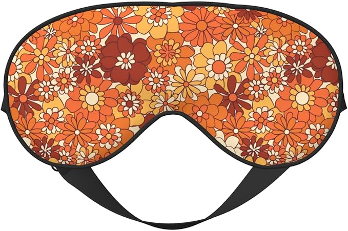 Sleep Eye Mask Vintage Boho Floral Hippie Flower Sleep Mask for Women Men Comfortable Eye Mask with Adjustable Strap Soft Eye Cover Blindfold for Travel Yoga Nap Shift Work - Bloomnest