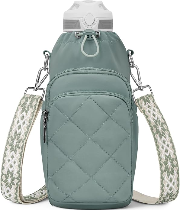 Water Bottle Bag Crossbody，Insulated Water Bottle Purse Crossbody Water Bottle Holder with Strap 40 oz SYTRAH
