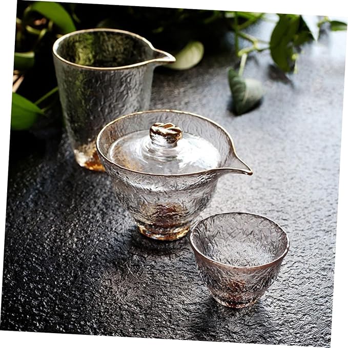 Handcrafted Glass Tea Distributor Teacup with Gold Rim for Home Use Drinking Tea Dispenser and Daily Beverage Enjoyment - Bloomnest