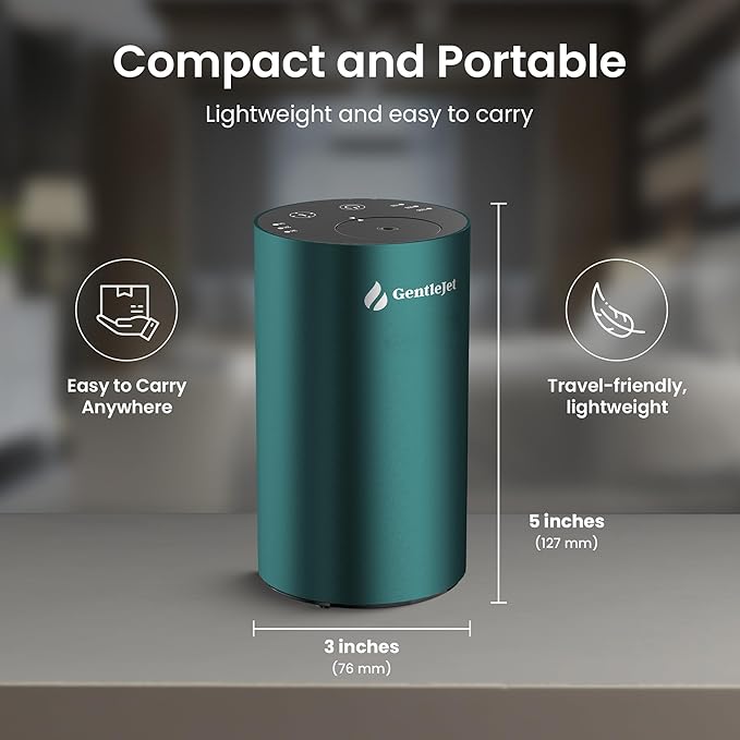 LiteMist Cold Air Essential Oil Diffuser – Waterless Nebulizing Aroma Diffuser, USB-C Cordless 2000mAh Battery, Aluminum Portable Scent Diffuser for Home Office Car, 0.7oz / 20ml - Bloomnest