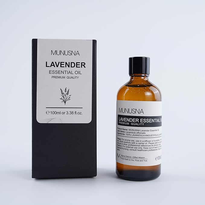 Lavender Essential Oil, Pure & Natural Lavender Oil 100ML, Premium Grade Essential Oils for Hair, Body, Skin, Aromatherapy Diffuser, Meditation, Massage, Home, Candle, Soap, Bath Bombs Making - Bloomnest