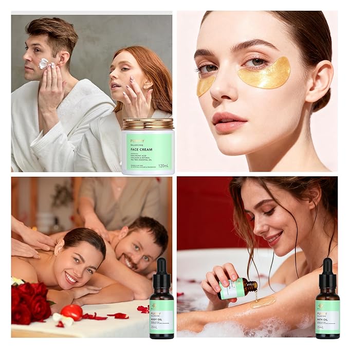 30pcs Valentines Day Gifts for Men & Women, Facial Skin Care Set & Spa Ki, Self-Care Relaxation Gift, Skin Care Collection, Tea Tree Essential Oil, Serum, Dad, Mother's Day, Christmas, Birthday - Bloomnest