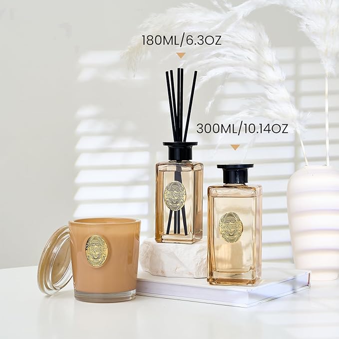 M&SENSE 10.14 oz Large Reed Diffuser Set | Fresh Grapefruit Scent Home Oil Diffuser with Sticks |Hotel Collection Non-Toxic Essential Oil |for Bedroom Bathroom Living Room - Bloomnest