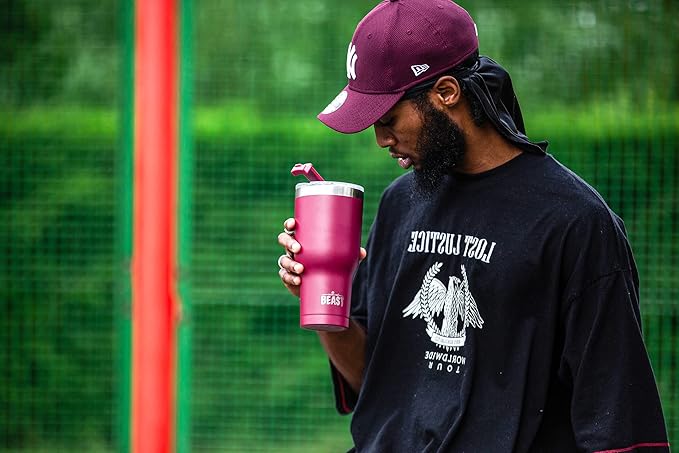 Beast 40 oz Tumbler Stainless Steel Vacuum Insulated Coffee Ice Cup Double Wall Travel Flask (Cranberry Red) - Bloomnest