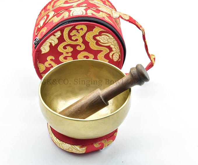 4 Inch Authentic Antique Old TibetanHand Hammered Himalayan Yoga Meditation Bowls-included Mallet, Cushions and Carry Box Handmade in Nepal - Bloomnest