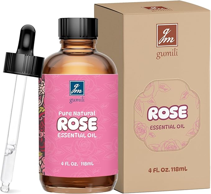 Rose Essential Oil 4 Oz, 100% Pure Natural Rose Oil for Diffuser, Skin, Hair, Body, Face Care, Perfume DIY - Bloomnest