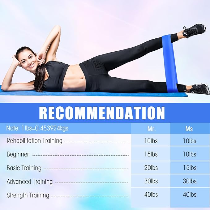 Deekin 20 Pcs Resistance Bands for Women Men 10-115 Lbs 5 Different Resistance Levels Loop Exercise Bands for Leg Working Gym - Bloomnest