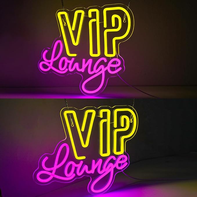 VIP Lounge Neon Signs for Wall Decor, VIP LED Neon Light Signs for Bar, Hotel, Cafe, VIP Room, Club, Business, Home Lounge Decoration, USB Powered - Bloomnest