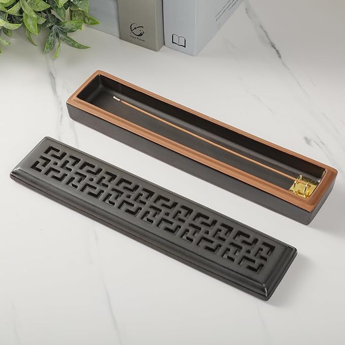 CEREMONY Incense Holder for Sticks，Ceramic Insence-Stick Holder Ash Catcher，Incense Holder Timkburner for Meditation Yoga Spa Room Decor