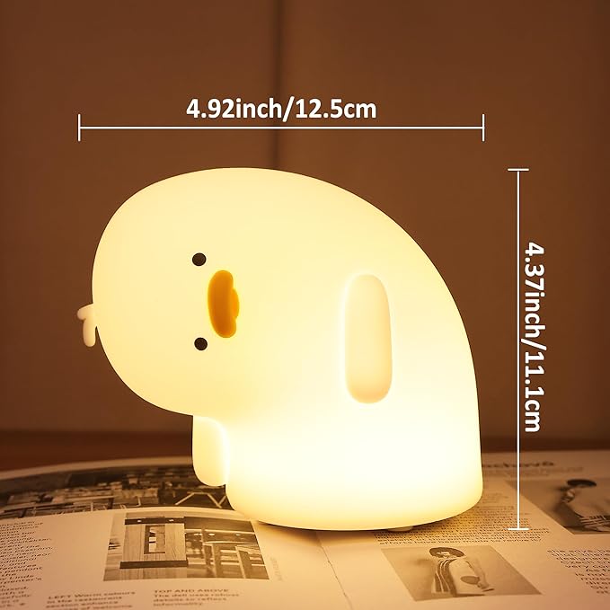 Attivolife Duck Night Light, Silicone Why Duck Lamp, Silica Gel Nursery Bedside Lamp with Dimmable Rechargeable, Best Decor for Bedroom Living Room Study, Creative Gift Idea for Baby Kids Friends - Bloomnest