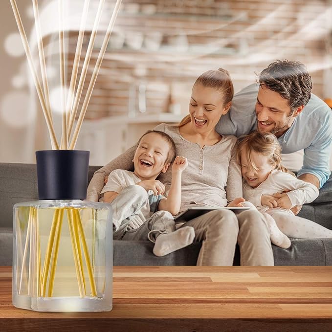 Lemongrass Reed Diffuser w/Natural Essential Lemongrass Oil 17 Fl Oz (500ml) - Intensive - Fresh and Long Lasting Fragrance - Scented Reed Diffuser - Diffuser Gift Set w/Bamboo Sticks - Bloomnest