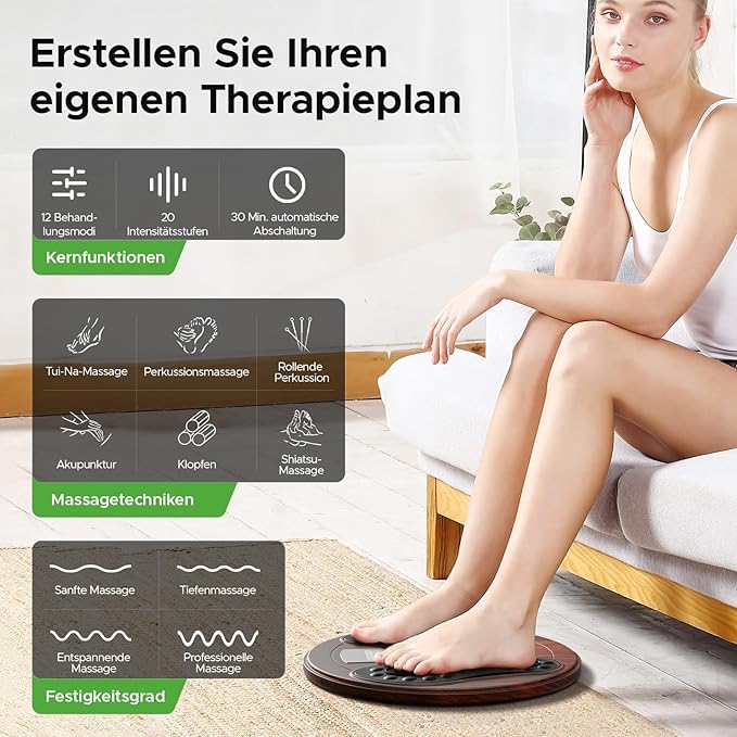 EMS Foot Massager with Infrared Therapy for Neuropathy & Pain Relief – Rechargeable Electric Muscle & Nerve Stimulator for Feet & Calves, Blood Circulation Booster, Plantar Fasciitis Relief - Bloomnest
