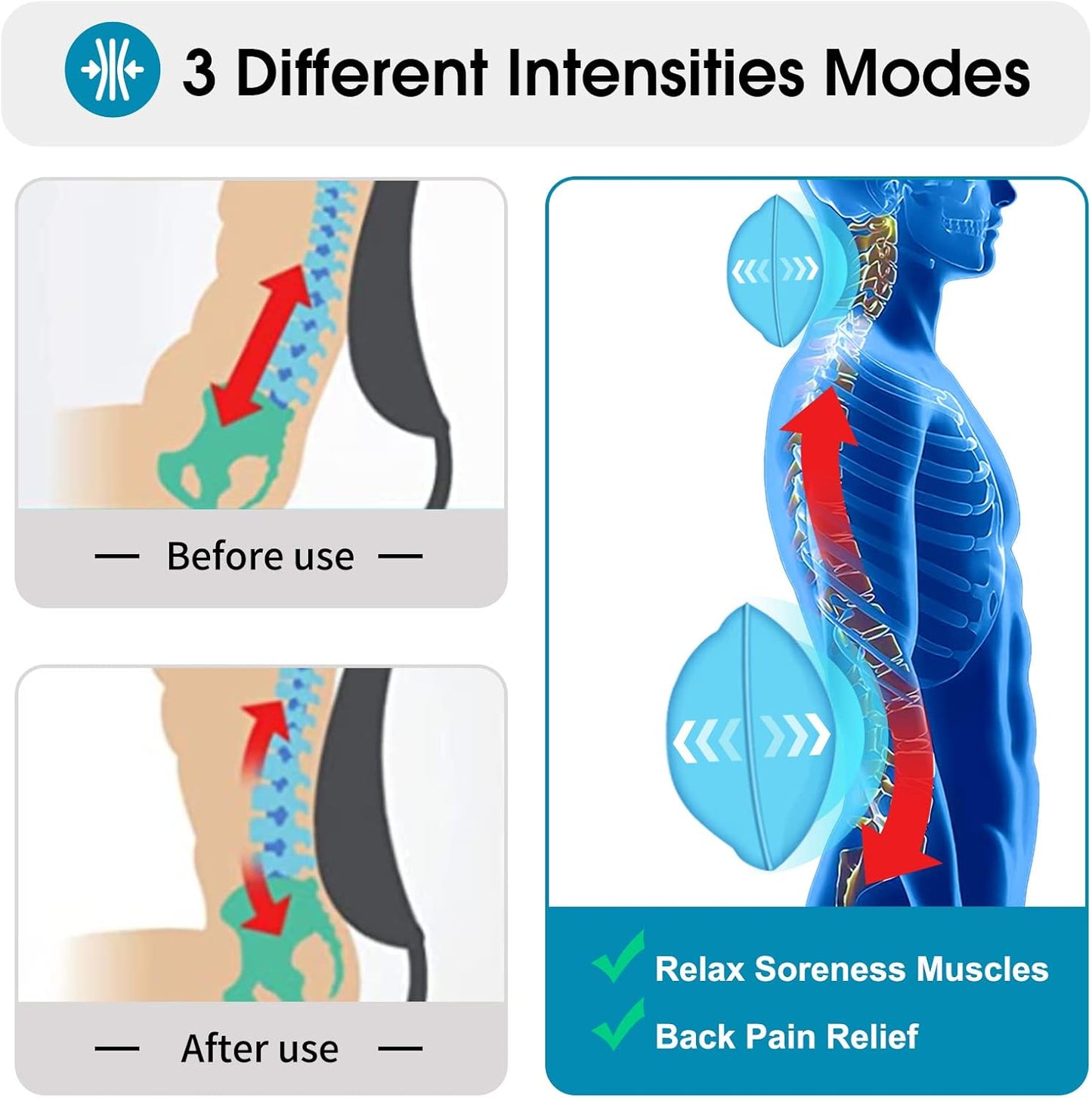 SLOTHMORE Vibration Back Massager with Adjustable Neck Pillow, Massage Chair Pad for Neck Waist HIPS Thighs to Release Stress and Fatigue, Chair Massager Seat Cushion for Home Office use Ideal Gifts
