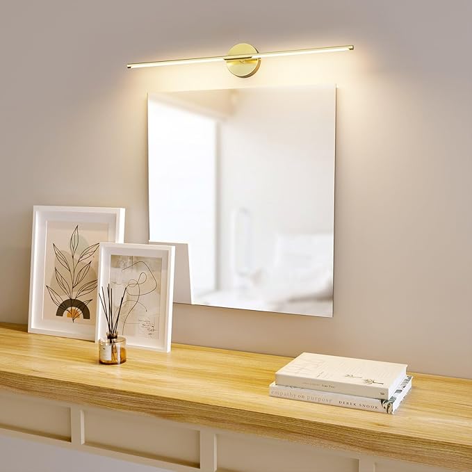 Modern Wall Sconce for Bathroom 33In Gold Vanity Light Fixture Hardwired 3000K Bathroom Sconce 360° Rotate Warm Light for Bedroom - Bloomnest