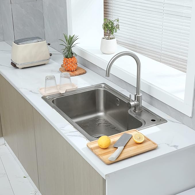 Silicone Bathroom Soap Dishes with Drain Spout-Bathroom and Kitchen Sink Organizer,Sponge Holder,Dish Soap Tray,Perfect for Dispenser,Scrubber,Bottle,Cup on Sink or Counter-Tapioca 9.6"×5.3" - Bloomnest