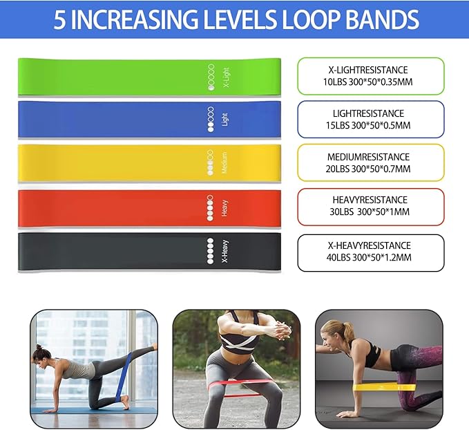 Resistance Bands,Exercise Bands,Grip Strength Trainer,Resistance Bands for Working Out with Handles for Men and Women,Workout Bands with Door Anchor and Ankle,Strength Training Home Gym Equipment - Bloomnest