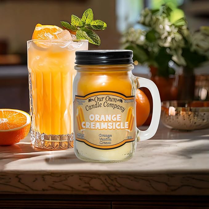 Our Own Candle Company, Orange Creamsicle Scented Mason Jar Candle, 100 Hour Burn Time, 13 Ounces - Bloomnest