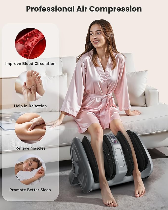 Snailax Shiatsu Foot Massager with Heat, Foot Calf Massager for Plantar Fasciitis, Deep Kneading Rolling Compression, Remote Control Leg Massager, Christmas Gifts for Women, Men