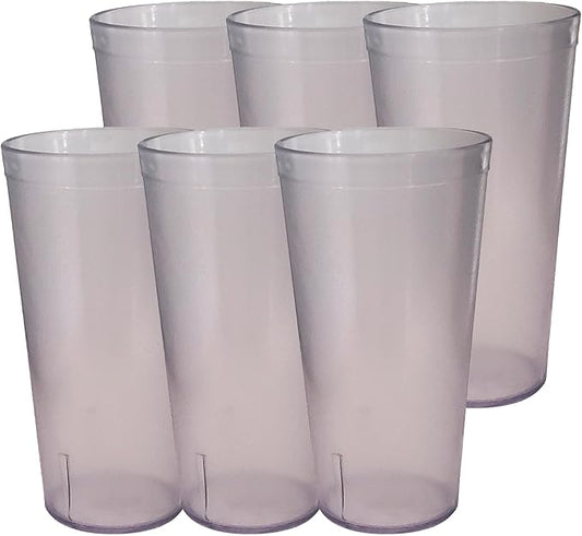 Party Outlaw Clear Plastic Cup Tumblers 6 Pc 16oz Lightweight, Heavy Duty Stackable Cafe Style Plastic Glasses. Reusable & Dishwasher Safe Ice Tea & Water Cupsafe Ice Tea & Water Cups - Bloomnest