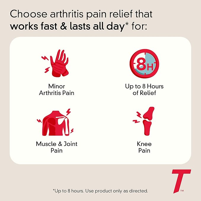 Tylenol 8 Hour Arthritis Pain Relief Extended-Release Tablets, 650 mg Acetaminophen, Joint Pain Reliever & Fever Reducer Medicine, Oral Pain Reliever for Arthritis & Joint Pain, 50 Count - Bloomnest