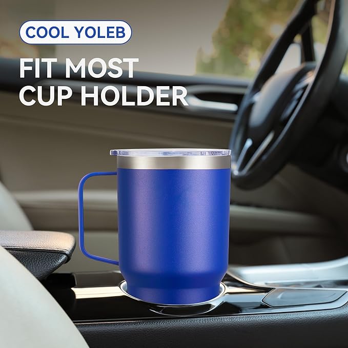 30 oz Tumbler with Handle and Lid, Stainless Steel Tumblers Bulk Double Wall Vacuum Insulated Travel Mug Leak Proof Cup Keep Drinks Cold and Hot Blue, 4 Pack - Bloomnest