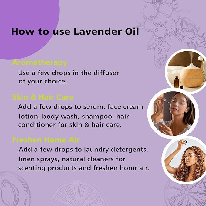 Lavender Essential Oil, Pure Lavender Oil for Skin, Hair, Diffuser, Spray, Body Wash, Lotion, Soap, Household - 1 Oz/30ml - Bloomnest