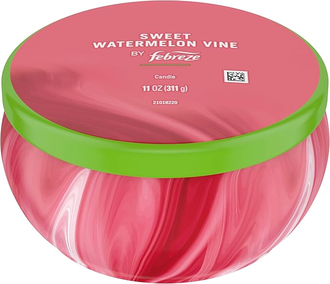 Febreze Scented Candle, Sweet Watermelon Vine Scent, 11 oz 4 Wick Candle, Single Pack - Bloomnest