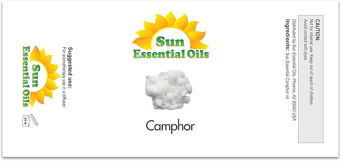 Sun Essential Oils – 16 oz Camphor Essential Oil with Dropper for Diffuser, Skin, Aromatherapy Massage, Humidifier, Crisp Scent for Candle, Lotion & Soap Making, Room Fragrance - Bloomnest