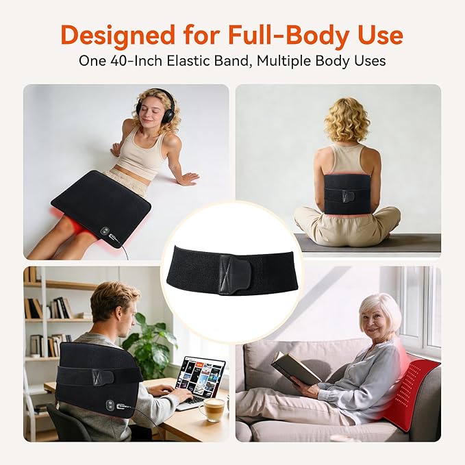 140 LEDs Red Light Therapy Mat for Full Body, 18.5" x 14" TPU Infrared Light Therapy, 3-in-1 LEDs (660nm & 850nm) Premium Foldable Mat with Timer Controller & Pulse Modes for Home Use, 24W