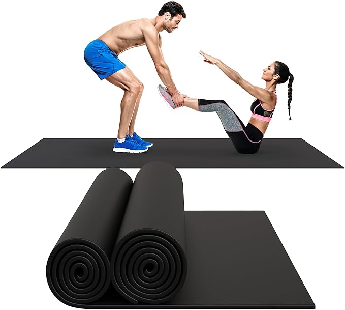 8FT x 4FT Extra Large Exercise Mat - PVC Floor Workout Mat with Carry Bag, Cleaning Cloth - Non slip Thick Workout Mats for Home Gym Flooring, Fitness Training Mat for Weights Pilates Cardio - Bloomnest