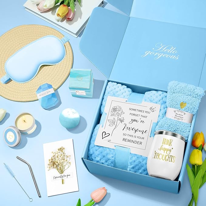 Valentines Day Gifts for Her Women Daughter Girlfriend Wife, Happy Birthday Gifts for Women Mom Her Friend Sister Wife Grandma, Self Care Gift Get Well Relaxing Spa Galentines Day Gift Basket Set - Bloomnest