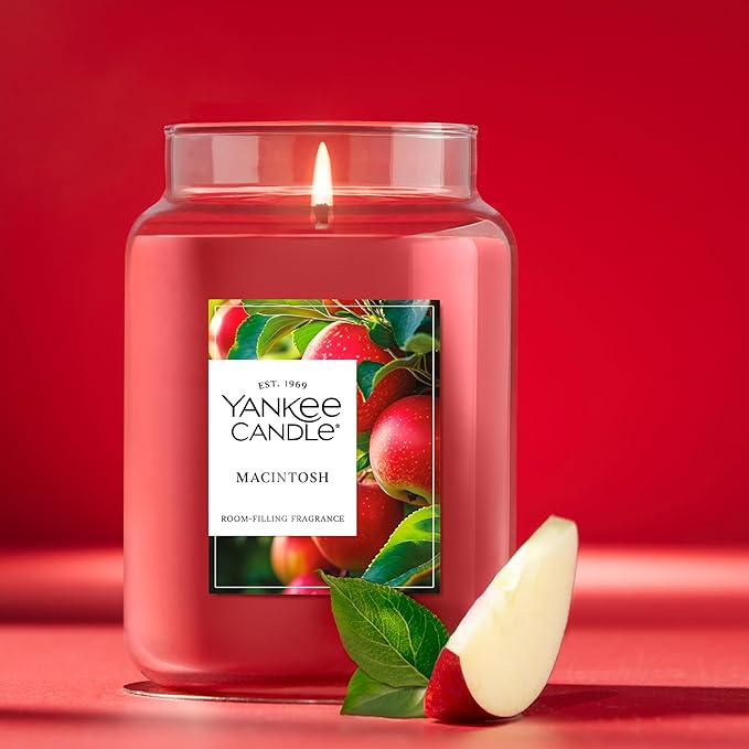 Yankee Candle Macintosh, Fall Scented Candle, 22oz Large Jar with up to 150 Hour Burn Time - Bloomnest