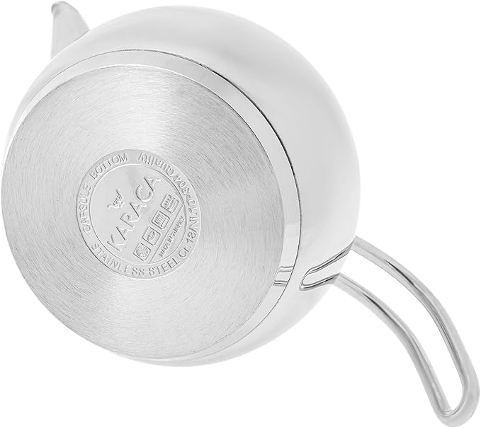 Karaca Layla Teapot Edelstahl, Turkischer Teekocher, Wasserkocher, Teekanne: 1 L Wasserkocher: 1,75 L, Türkisches Teekannen, Kayra Teekannen Set Metal - Bloomnest