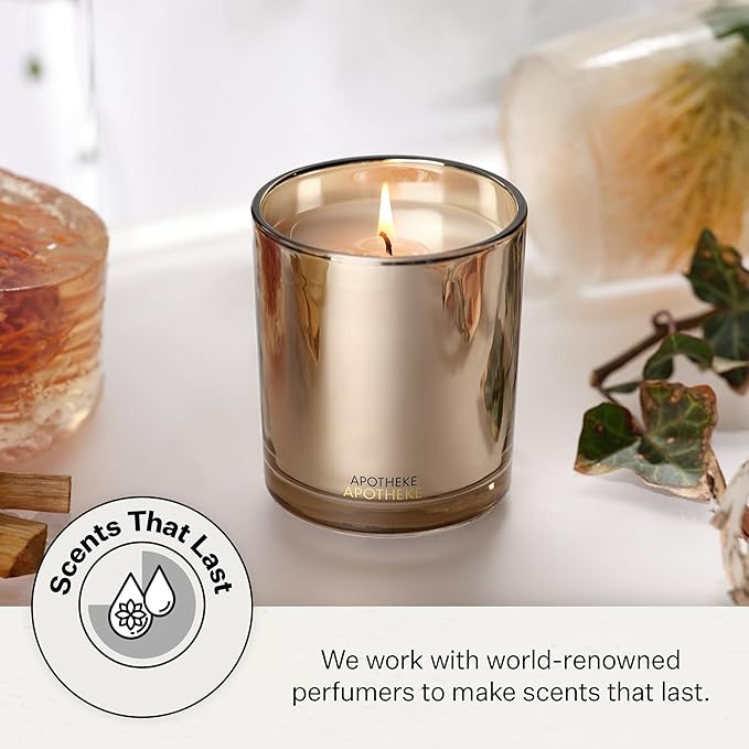 Apotheke Signature Candle Scented Candles for Home, Firewood - 10.5 oz Seasonal Soy Wax Jar Candle - Long-Lasting Fall Scented Fragrance with Perfume-Grade Essential Oils - Bloomnest