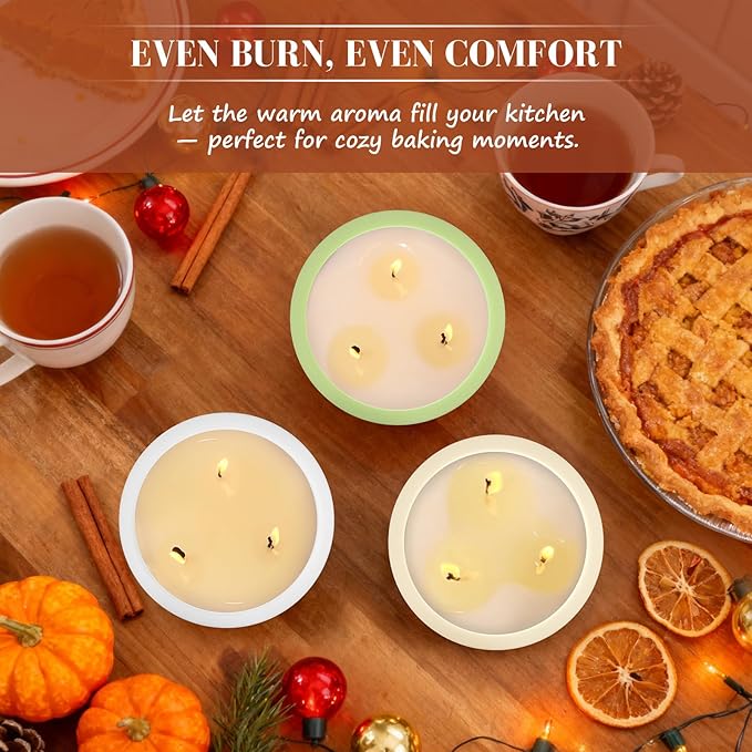 Viyffo Fall Candles - Vanilla & Cinnamon, 3 Wick Large Scented Candle, 20oz Soy Candles for Women & Men, Non Toxic Aromatherapy Candle, Ceramic Velas Perfect for Autumn Home Decor & Gift - Bloomnest