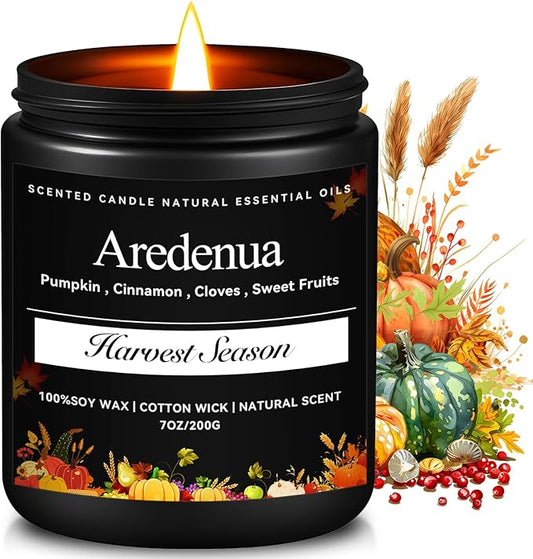 Harvest Season Candle | Thanksgiving Candle for Season Celebration - Hoilday Soy Candles for Home Scented - 7 oz Autumn Scented Candles, Thanksgiving & Christmas Gifts for Women Men - Bloomnest