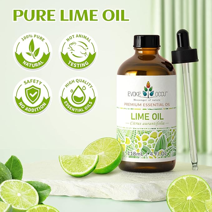 EVOKE OCCU Pure Lime Essential Oil for Diffuser, Aromatherapy, Hair and Candles Making - 4 Fl Oz - Bloomnest