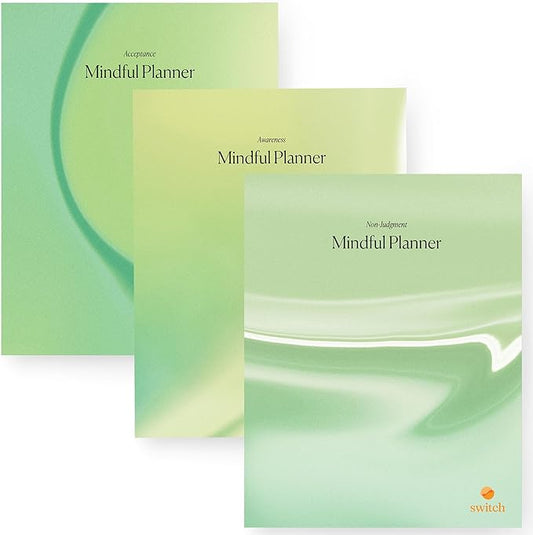 Switch Research Complete Mindfulness Planner Bundle - 3 Planners - Evidence-Based Life Organizer Set - 93-Day Goal Planner Collection to Develop Radical Acceptance - Daily planner With Prompts Bundle - Bloomnest