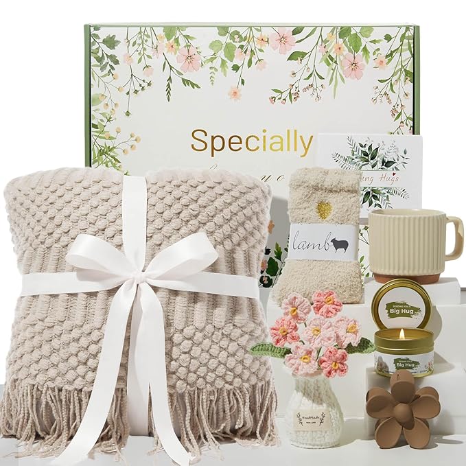 Valentines Day Gifts for Her Wife Mom Friend Sister Girlfriend, Self Care Birthday Gifts for Women Get Well Soon Care Package, Sympathy Gift Set After Surgery Thinking of You Inspirational Basket - Bloomnest