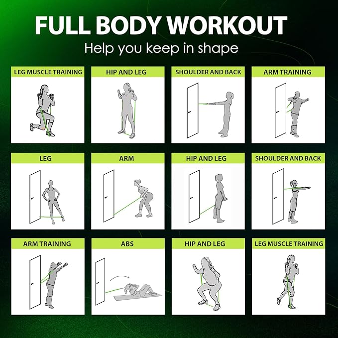 WHATAFIT Resistance Bands, Exercise Bands，Resistance Bands for Working Out with Handles for Men and Women Fitness, Strength Training Home Gym Equipment - Bloomnest